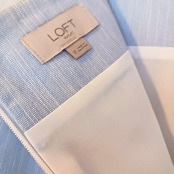 Loft Bow Blue Plus Size Skirt Zipper Back Lined Cotton Blend - Picture 8 of 16